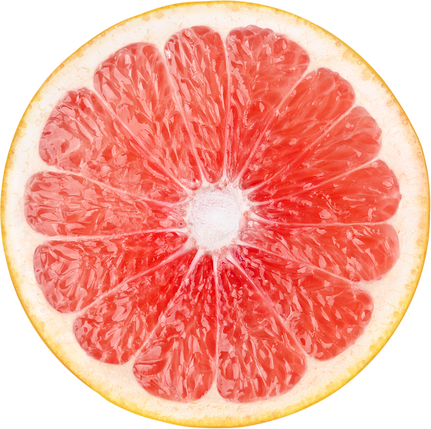 Isolated Pink Grapefruit Slice